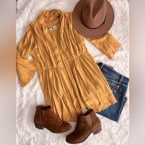 Anthropologie Moth Mustard Cardigan open sweater